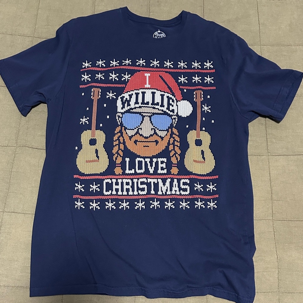 Willie Nelson - Ugly Sweater Pattern - Christmas T-Shirt